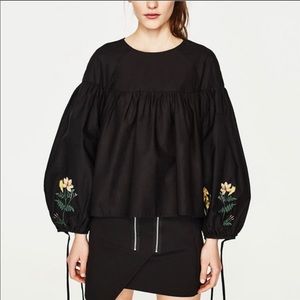 Zara Puff Sleeve w/ Embroidery